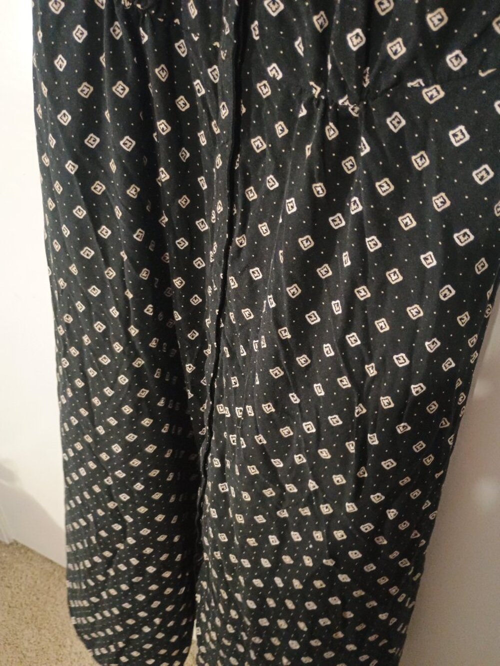 LOFT Size 10 Black Geometric Print Rayon V-Neck Short Sleeve Maxi Dress - Picture 6 of 8